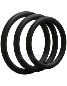 Doc Johnson Optimale Set de 3 Inele de Penis Subtiri - culoare Negru 2